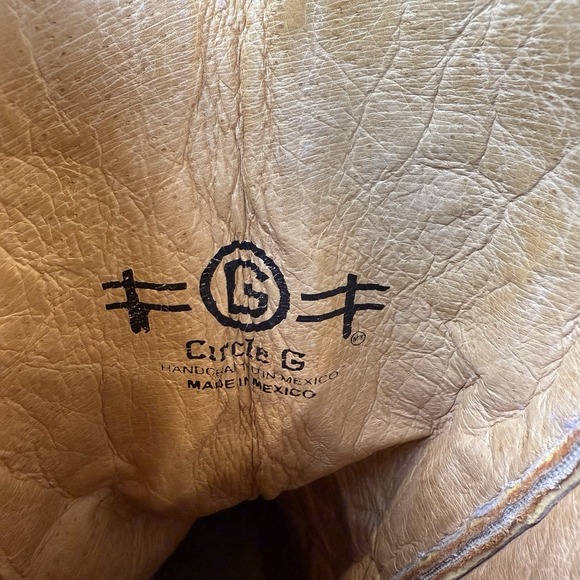 Circle G Western Boots Women's 8M L5001 Brown Leather Embroidered Dragonfly - Picture 12 of 13